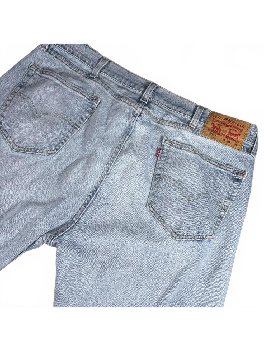 Levi's 505 Men’s 40 x 32 Straight Relaxed Light Wash Denim Jeans Work Or Casual - Picture 5 of 7